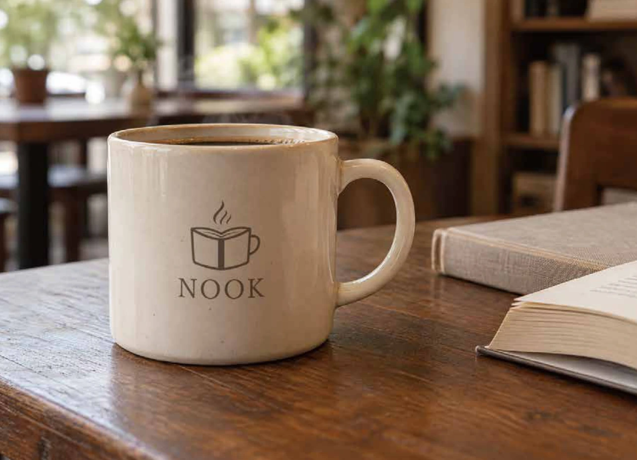 NOOK ロゴを使ったカフェの展開